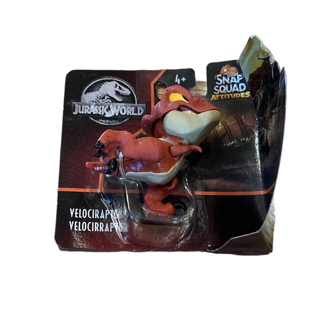 Jurassic World Snap Squad Attitudes Velociraptor 3" Clip Dinosaur Figure NIP